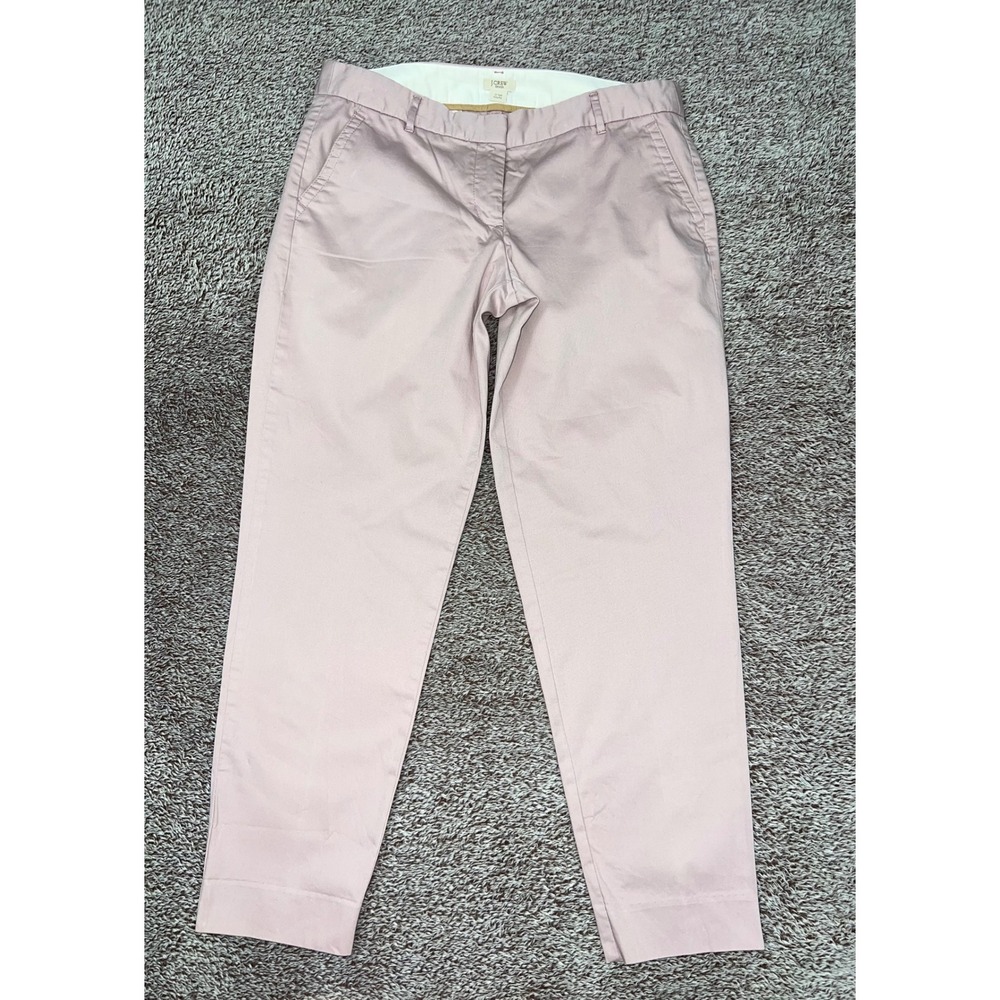 J.Crew City Fit Pants Womens 12 Tall Light Pink Stretch Cotton Straight Leg